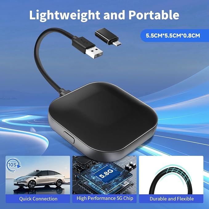 Leadtree 2 in 1 CarPlay Dongle, Convert Wired to Wireless, Wireless CarPlay - Image 7