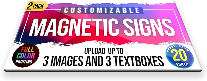 2-Pack, 30 mil Customized Vinyl Car Magnets, Personalized Magnetic Sheets - Image 2