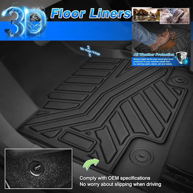 Cartist Floor Mats Fit for 2017-2024 2025 Ford F-250/F-350/F450 Super Duty Crew - Image 2
