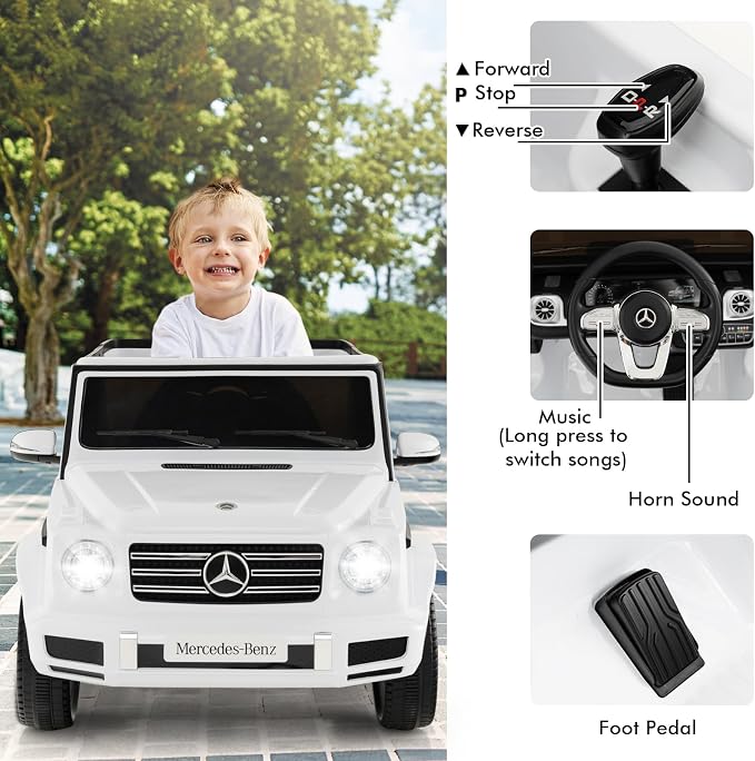 HONEY JOY Ride On Car, 12V Licensed Mercedes Benz G500, Battery Powered Ride On - Image 3