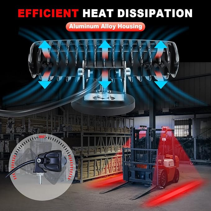 2Pcs Forklift Safety Light Red, 30W Straight Line Forklift and AGV Safety - Image 4