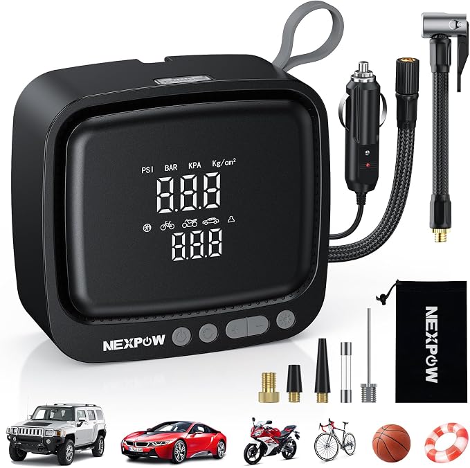 Tire Inflator Portable Air Compressor, NEXPOW 150PSI 12V DC Air Pump by NEXPOW