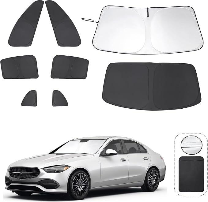 TINGLU Window Shades for Mercedes Benz C Class W205 C250 C300 C400 2015-2021 by TINGLU
