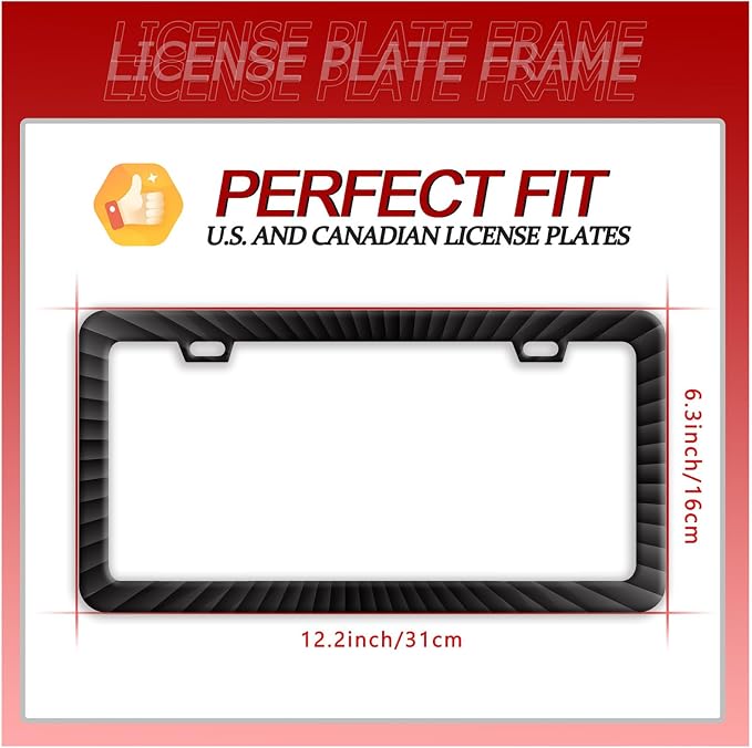 Black Geometric Shapes License Plate Frame Funny Radioactive Visual License - Image 7