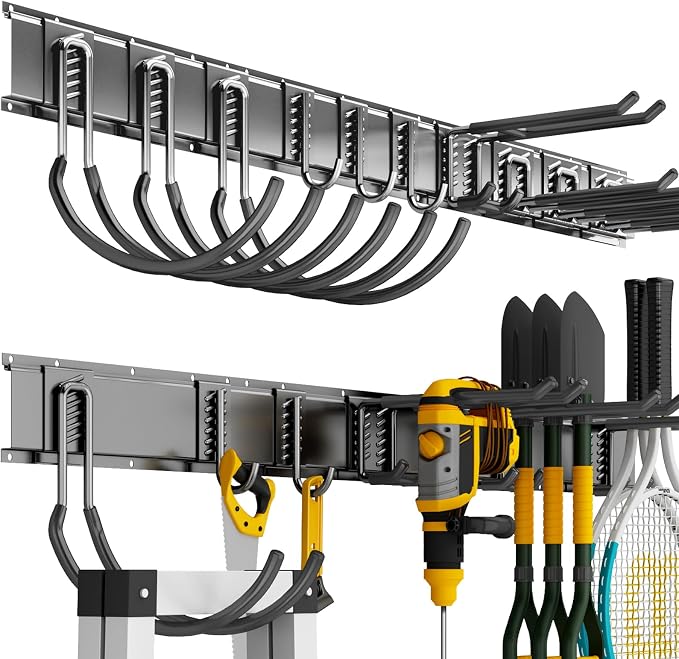 Garage Organization Tool Organizer Wall Mount, 64inch Heavy Duty Garden Tool by CRXCRC