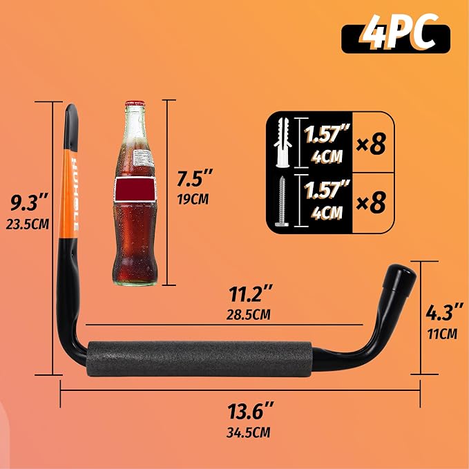 HUHOLE Heavy Duty Garage Ladder Hooks - Image 2