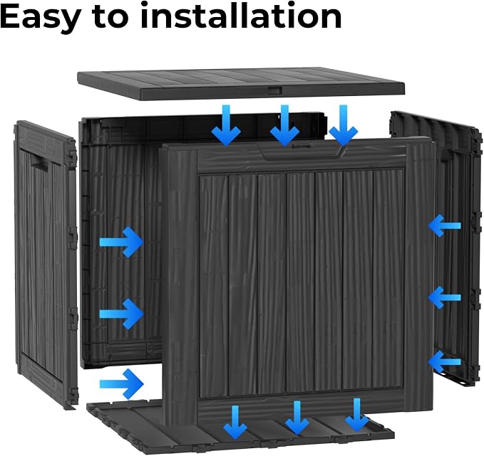 45 Gallon Resin Deck Box, Waterproof Outdoor Storage Bin - Image 7