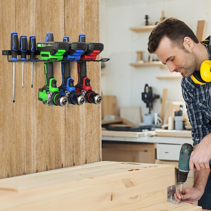 Power Tool Organizer, Cordless Drill Holder Wall Mount, Garage Tool Storage Rack - Image 7