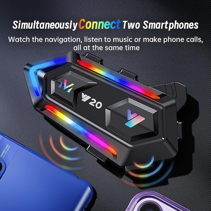 Motorcycle Helmet Bluetooth Headset, Cool RGB Dazzling Lights Motorbike Helmet - Image 5