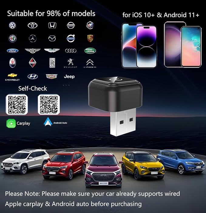 Wireless Carplay Adapter for Apple iPhone & Android Auto Wireless Adapter 2 in 1 - Image 8