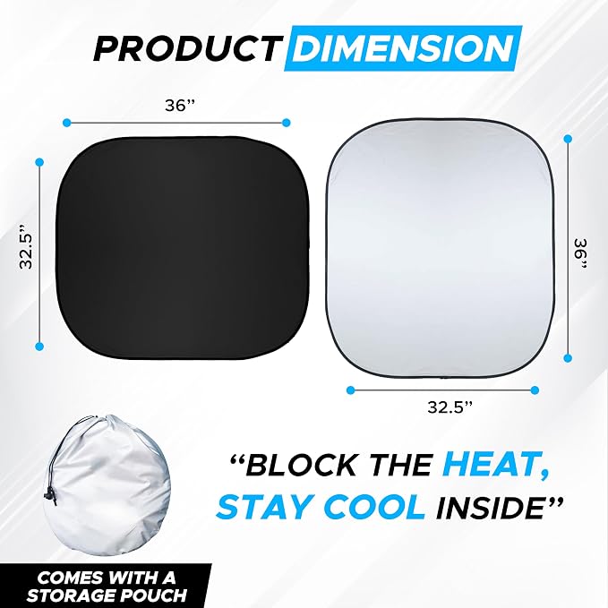 2 Piece Truck Windshield Sun Shade Foldable | Front Windshield Shade - Image 5