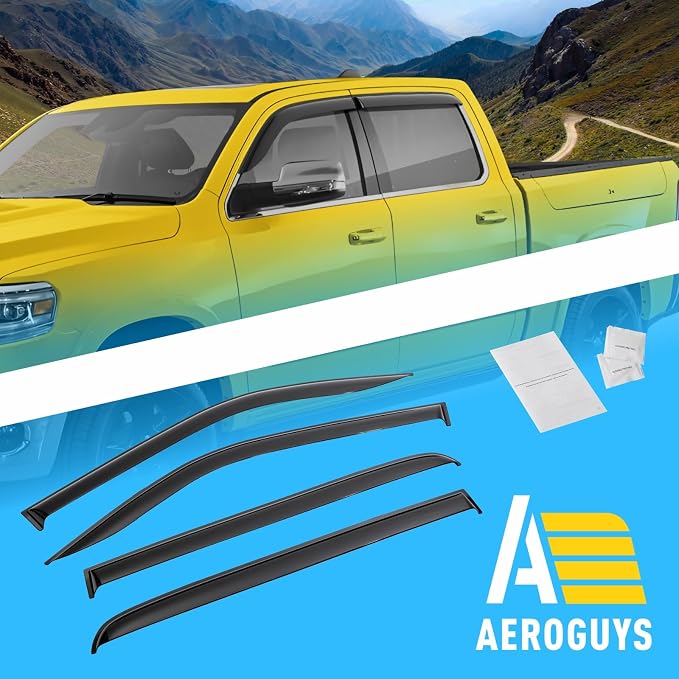 Extra Durable Window Deflectors Tape-On Window Visors Rain Guards Fit - Image 8