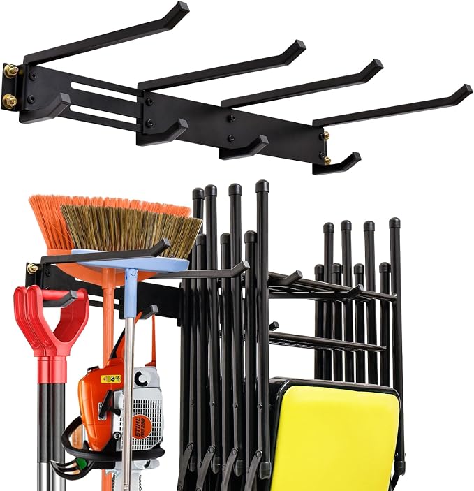 Folding Chair Storage Hangers Garage Wall Mounted, Heavy Duty Garden Tool - Image 2