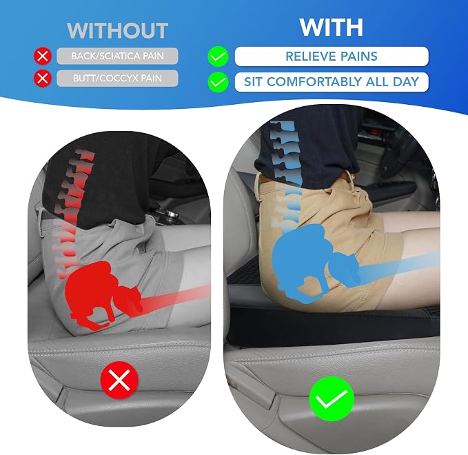 Car Seat Cushion, Comfortable Memory Foam Seat Pillow - Image 3