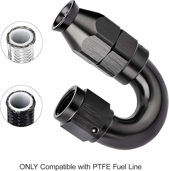 EVIL ENERGY 4AN 180 Degree PTFE One Piece Full Flow End Hose Fitting Aluminum - Image 5