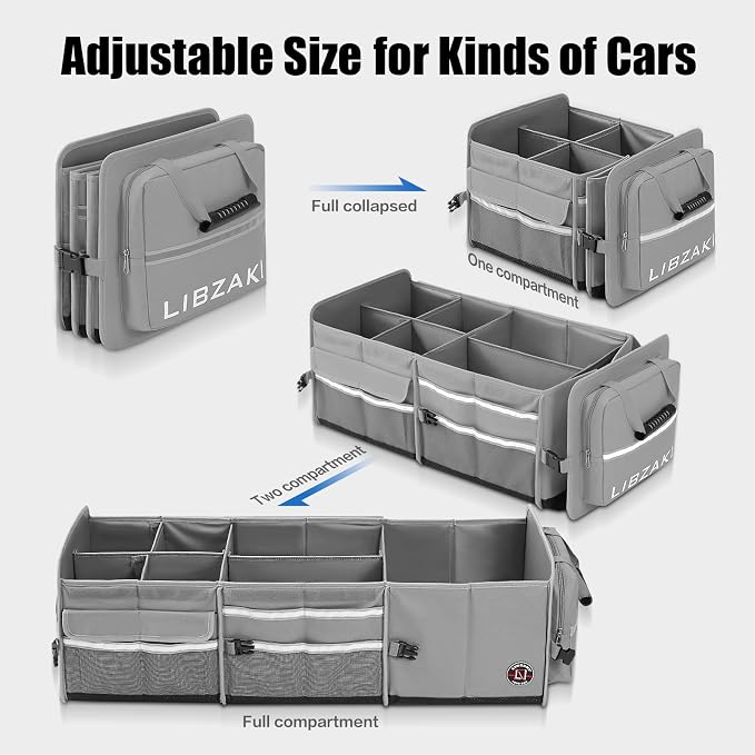 LIBZAKI Oversize 4 in 1 Car Trunk Storage Organizer - Image 3