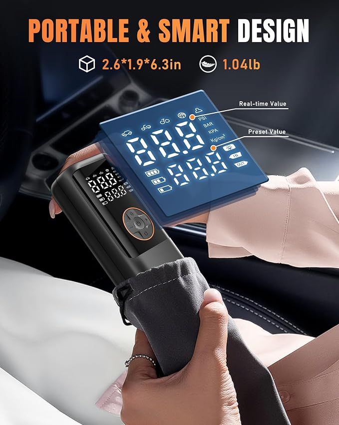 Tire Inflator Portable Air Compressor, 150PSI Air Compressor - Image 6