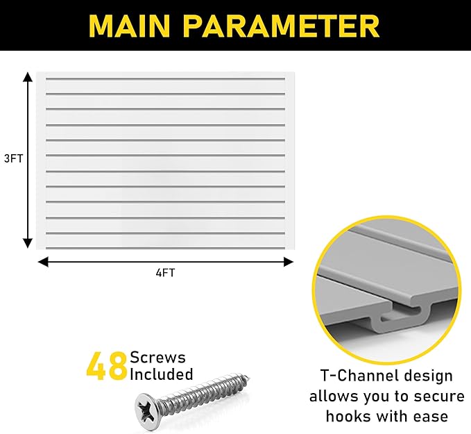 Slatwall Panel Garage Wall Organizer: Heavy Duty Wall Mounted PVC Wall Rack - Image 7