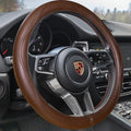 HAOKAY Top Grade Brown Genuine Leather Steering Wheel Cover Men Women, Luxury by HAOKAYAUTOPRODUCTS