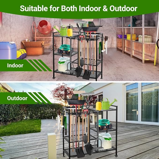 Garden Tool Organizer for Garage, 3 Tiers Garden Tool Holder - Image 5