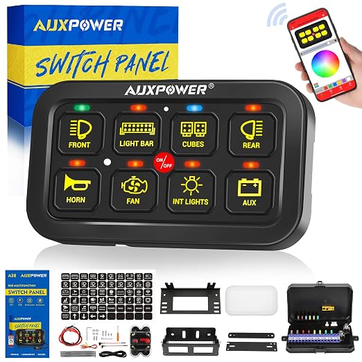 Auxpower RGB 8 Gang Switch Panel by Auxpower