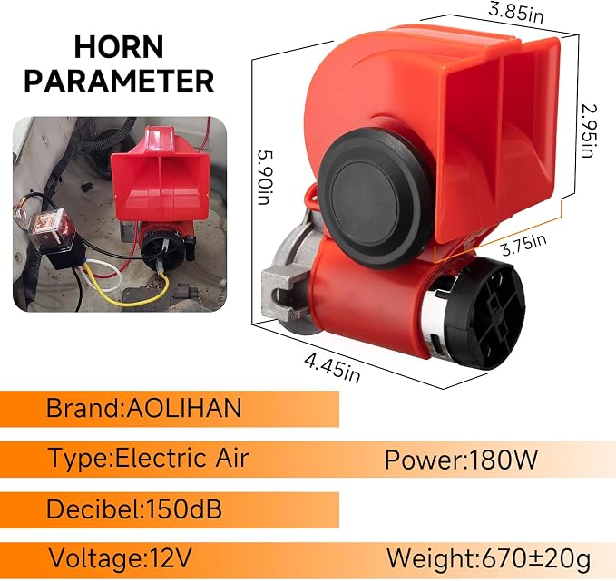 Train Horns kit for trucks, Air Horn for Motorcycle, Train Sound Car Horn Kit - Image 3
