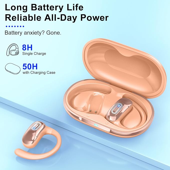 Open Ear Headphones, Air Conduction Ear buds, HD Stereo Bass Over Ear Earphones - Image 2