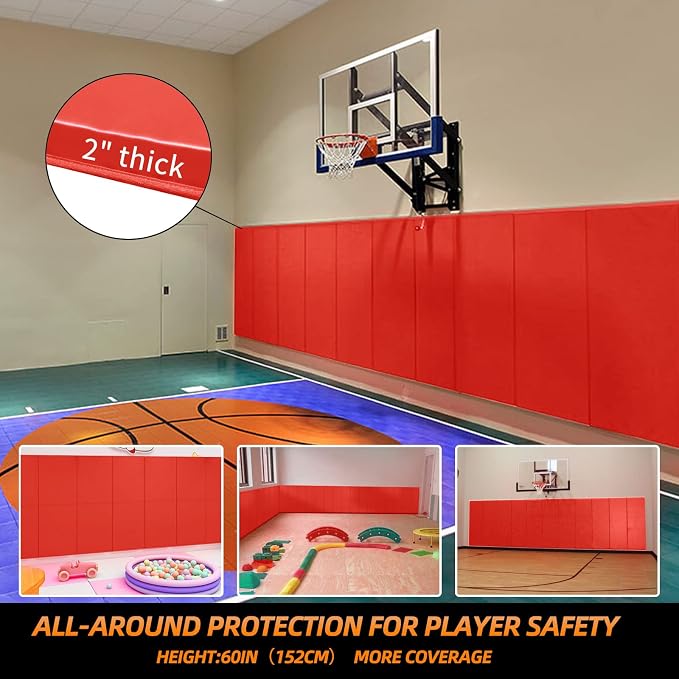 PROGOAL 2"/4" Thick Foam Protection Wall Pad，Gym Basketball-Court - Image 4