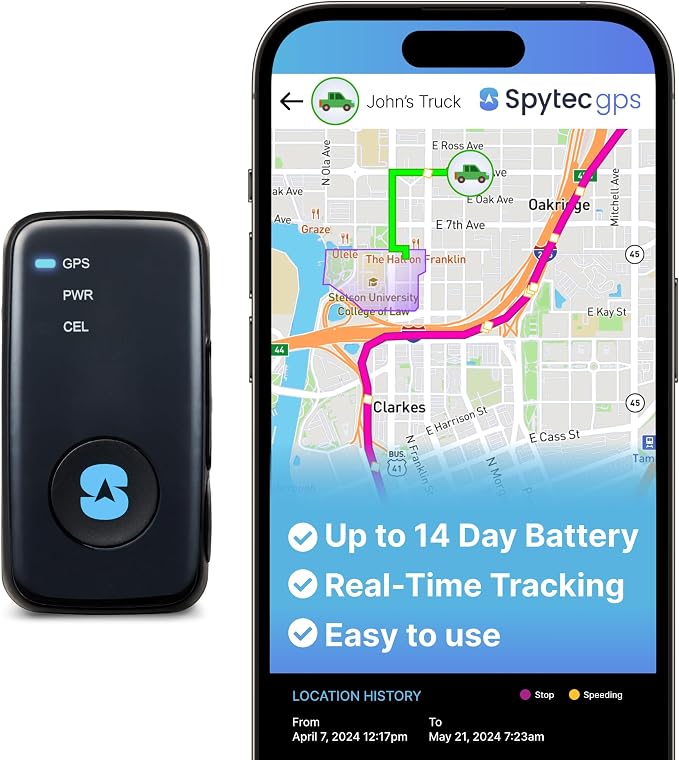 Spy Tec Mini GPS Smart Tracker for Vehicles, Small GPS Tracking Device for Kids by SpytecGPS