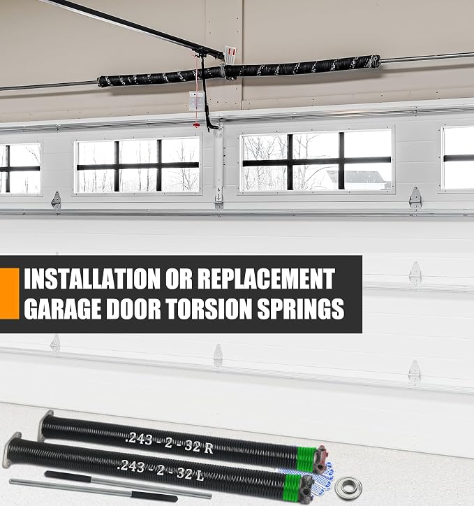 Garage Door Torsion Spring Set, Pair of 2" Electrophoresis Coated Garage Door - Image 7