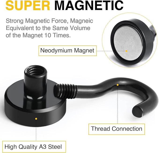 DIYMAG Magnetic Hooks for Refrigerator, Extra Strong Cruise Hook, Heavy Duty - Image 6