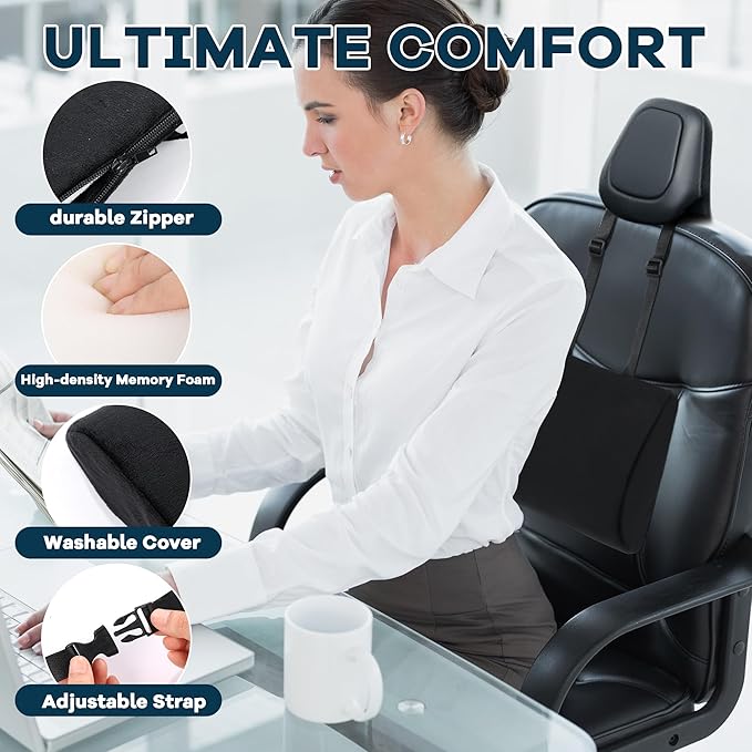 ROYALAY Lumbar Support Pillow for Car Seat Driver, Car Seat Cushions - Image 3