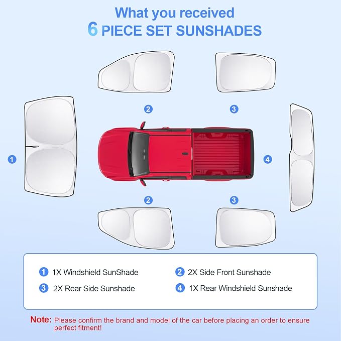 6pcs Car Window Shades for Chevrolet Colorado 2015-2022 Accessories, Windshield - Image 7