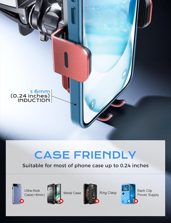 CHGeek Wireless Car Charger, 15W Fast Charging Auto Clamping Car Charger Phone - Image 7