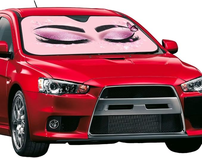 Hello Eyelashes Car Sun Shade Windshield Sunshade Foldable Front Window Shield - Image 2