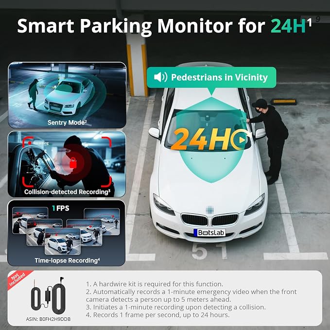 3 Channel Dash Cam 4K with 128GB Card, 3.18" Touch Screen, Voice Control - Image 6