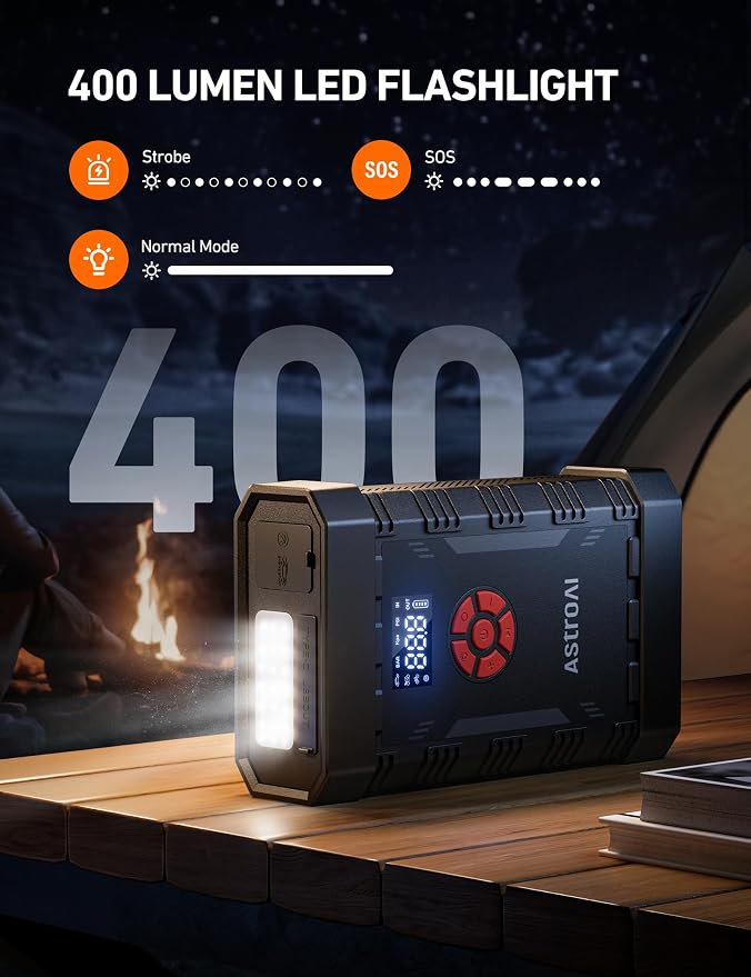 AstroAI A30 Jump Starter with Air Compressor, 4000A & 150PSI Portable Car - Image 6
