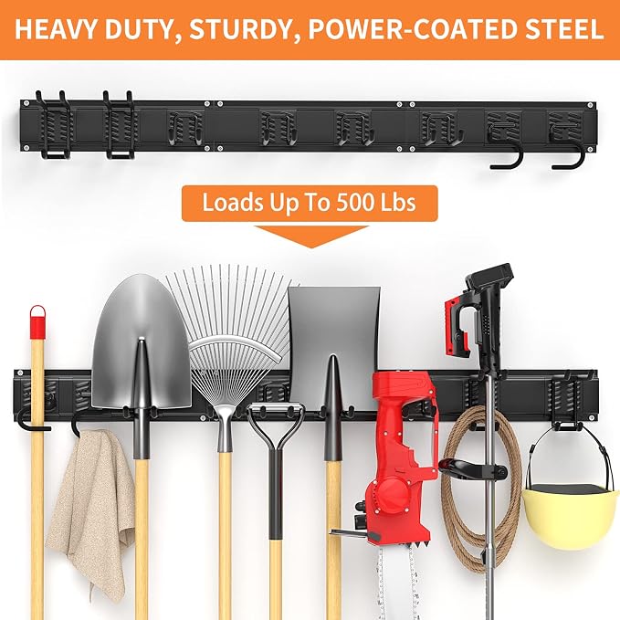 Garage Tool Organizer Wall Mount 11 PCS Garden Tool Organizer Adjustable Garage - Image 5