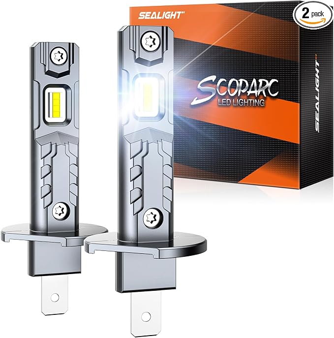 SEALIGHT H1 Fog Bulbs, 50000LM Super Brighterness 1:1 Mini Size, 6500K Cool by SEALIGHT