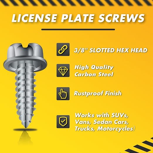 【Upgraded】 100 Pcs License Plate Mounting Screws - Image 4
