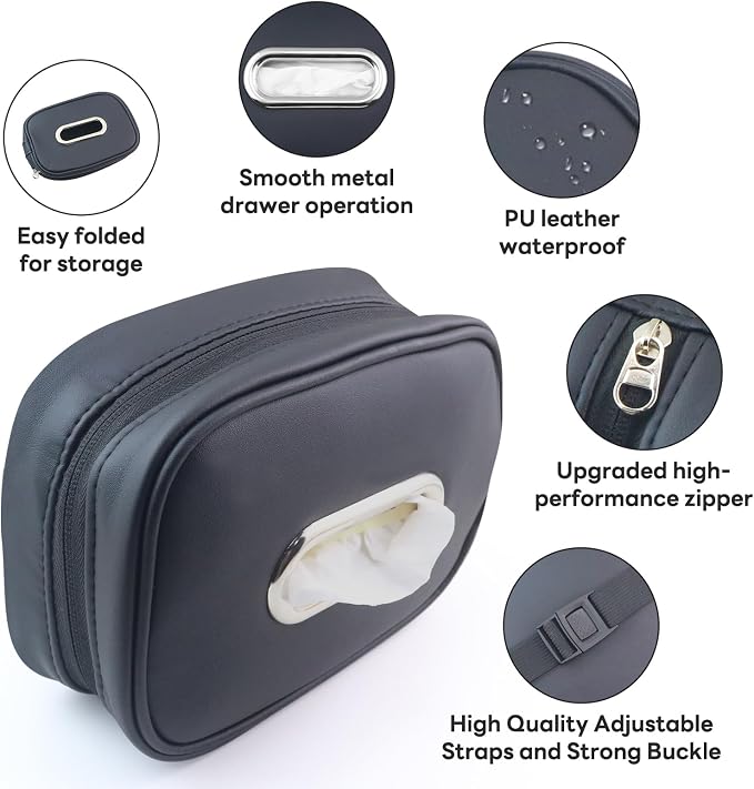 Car Tissue Holder, Tissue Box Cover Keep Car Tidy, Premium PU Leather Backseat - Image 2