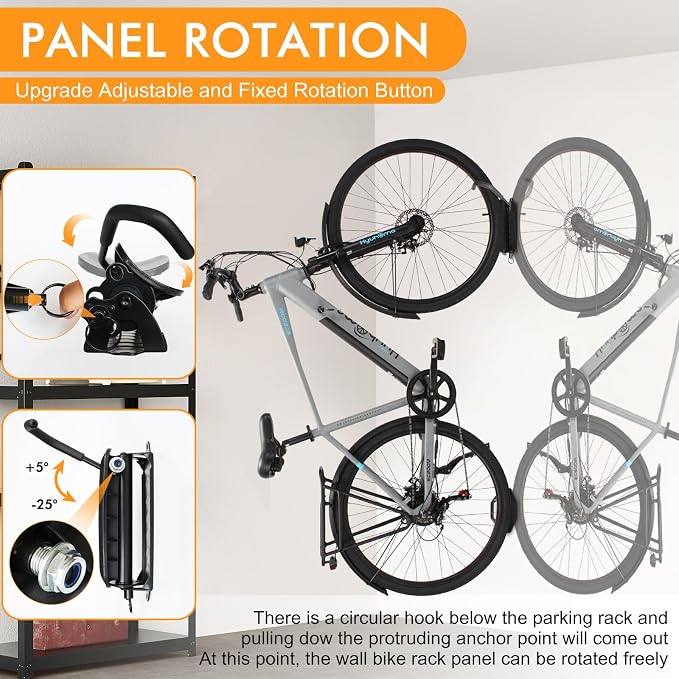 MILADO Wall Bike Rack, Swivel Bike Wall Mount - Image 5