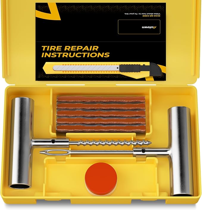 Tire Repair Kit with Plugs Fix Punctures & Plug Flats with Ease by AUTOWN