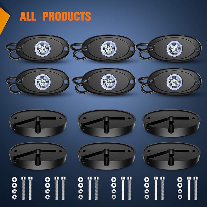 Nilight LED Rock Light 6PCS White Light Pods Waterproof Under Body Wheel Well - Image 9