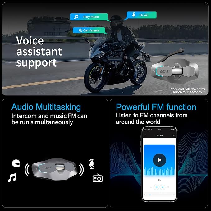 SolaMr X10 Motorcycle Helmet Bluetooth Headset Speakers Headphone, Ski Helmet - Image 4