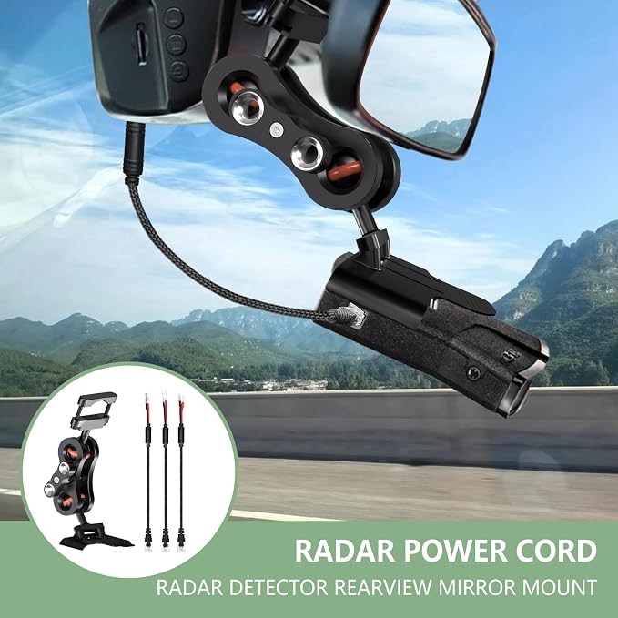 Radar Detector Rearview Mirror Mounting Bracket, 13.8" Radar Detector Hard Wire - Image 2