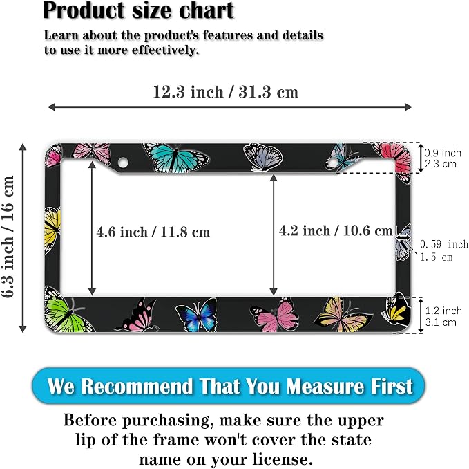 License Plate Frames for Women Multicolor License Plate Frame Holder for Men - Image 2