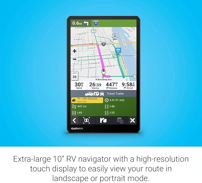 Garmin RV 1095, Extra-Large, Easy-to-Read 10” GPS RV Navigator, Custom RV - Image 3