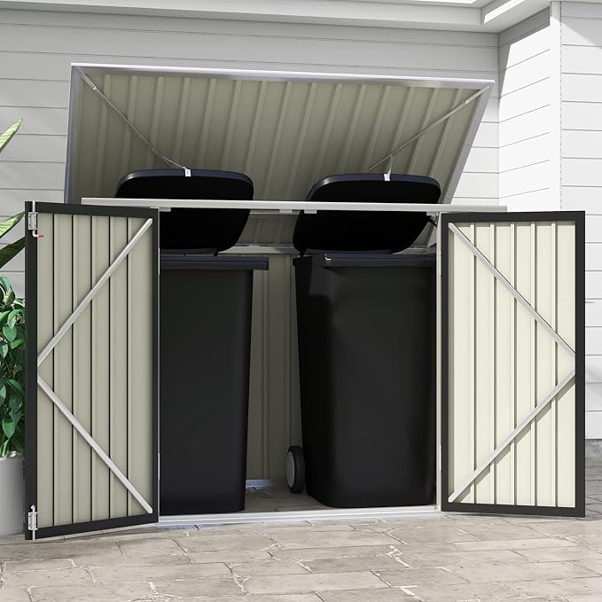 Patiowell 6 x 3 FT Horizontal Metal Shed, Outdoor Storage Shed - Image 2