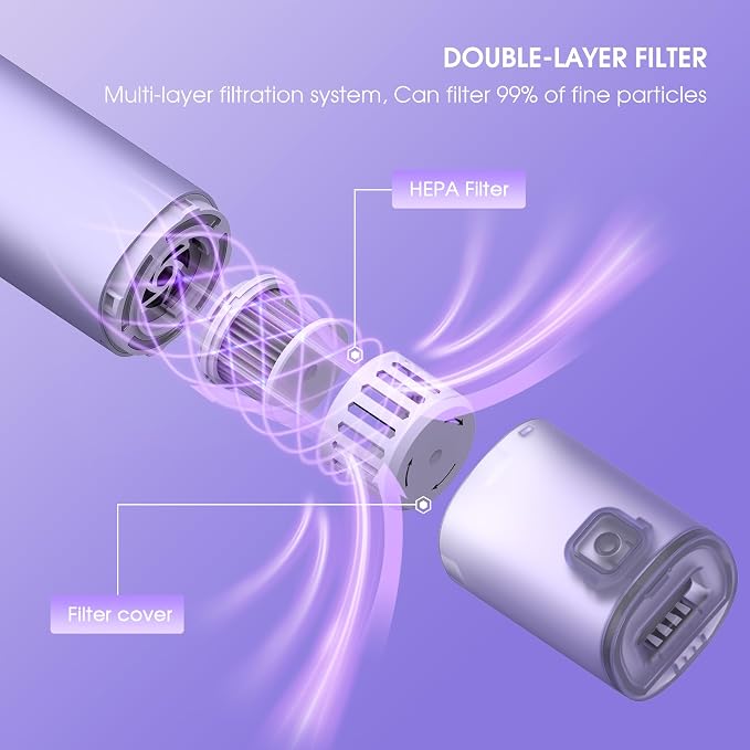 VSGO Cordless Car Vacuum, Compressed Electric Air Duster 17000Pa Suction - Image 6